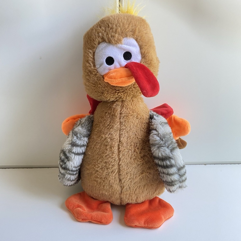 Noahs Ark Animal Workshop Turkey Brown Orange Red Plush Stuffed Toy‎ 13" Soft